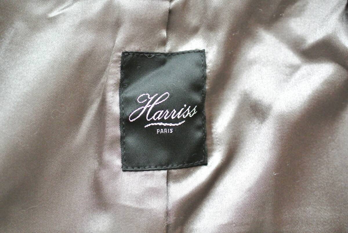 ハリス harriss ラビットファーコート グレー スタンドカラー 36 リアルファー_画像9