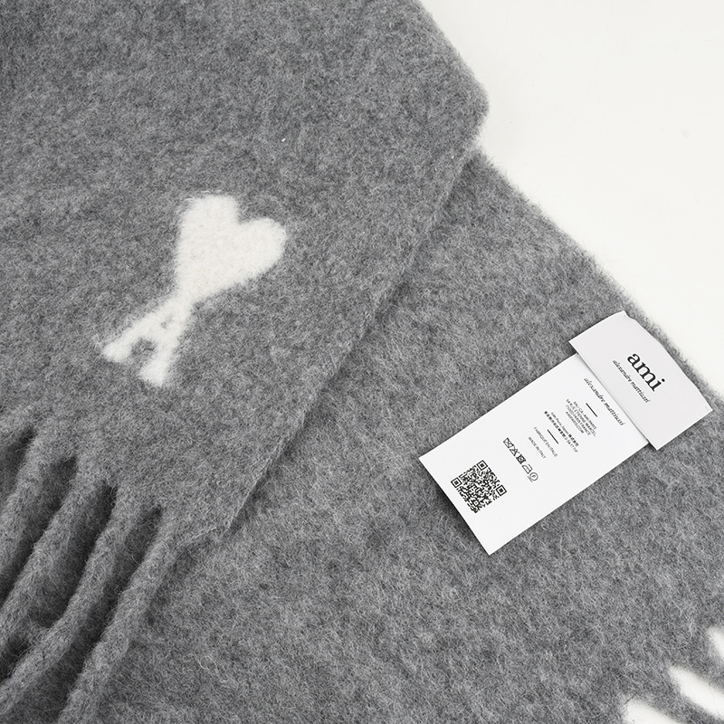 AMI PARIS ALEXANDRE MATTIUSSI アミ パリス アルパカマフラー USF673 AW0004 050 GRIS 新品 並行輸入品 イタリア正規品_画像4
