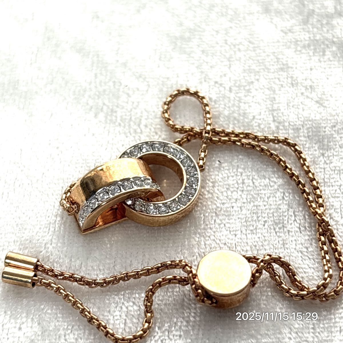 SWAROVSKI スワロフスキー オーバル型 クリスタル ラインストーン ゴールドカラー ブレスレット アクセサリー 装飾品_画像5