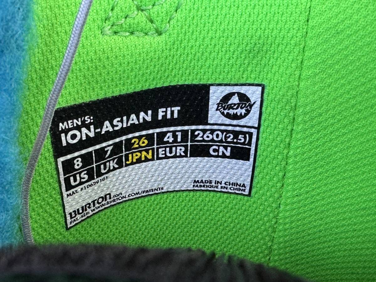 BURTON バートン★スノーボードブーツ ION-ASIAN FIT 26cm MEN`S アジアンフィット★数時間使用したもの _画像2