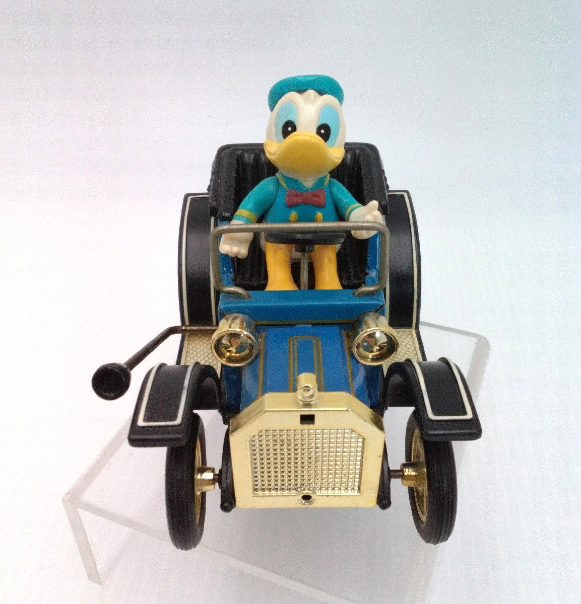 ドナルドダック マスダヤ クラシックカー レバーアクション ディズニー 1981年 当時物 昭和レトロ 動作品 フリクション ブリキ 道楽札幌_画像2