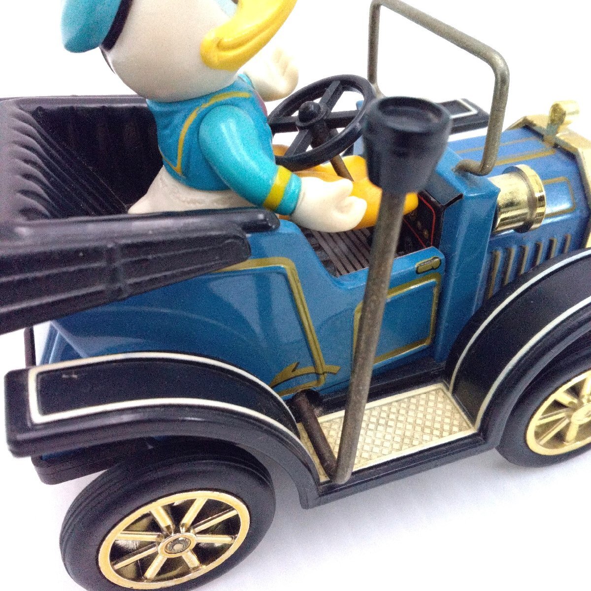 ドナルドダック マスダヤ クラシックカー レバーアクション ディズニー 1981年 当時物 昭和レトロ 動作品 フリクション ブリキ 道楽札幌_画像6