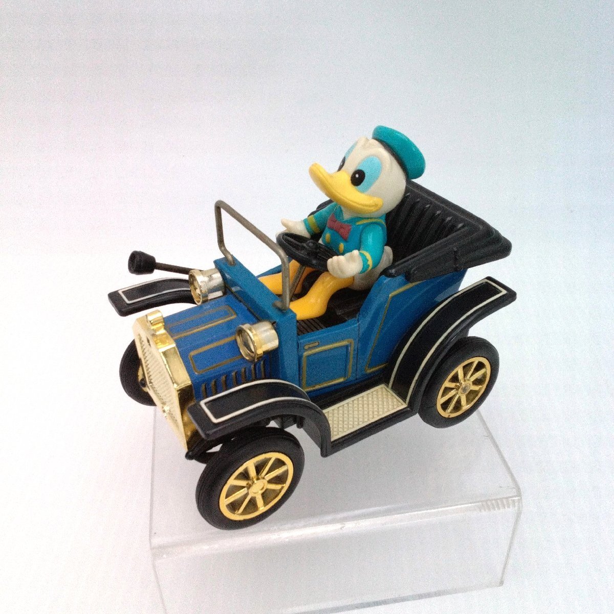 ドナルドダック マスダヤ クラシックカー レバーアクション ディズニー 1981年 当時物 昭和レトロ 動作品 フリクション ブリキ 道楽札幌_画像1