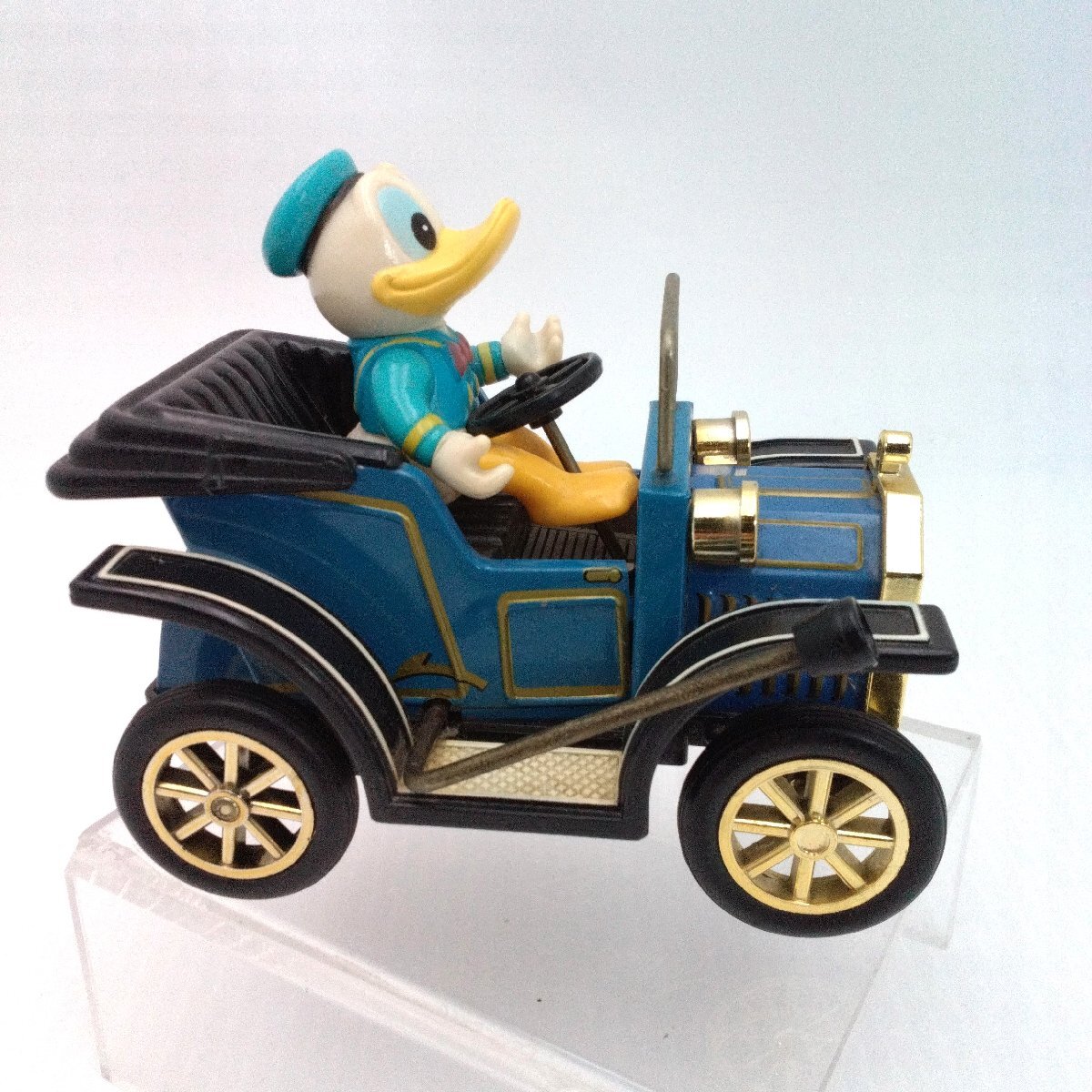 ドナルドダック マスダヤ クラシックカー レバーアクション ディズニー 1981年 当時物 昭和レトロ 動作品 フリクション ブリキ 道楽札幌_画像3