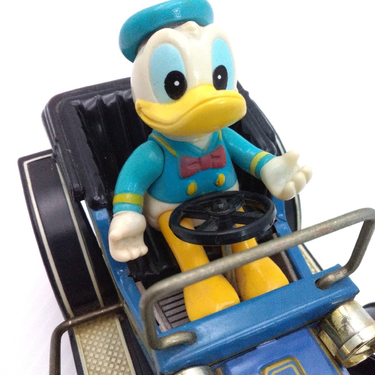 ドナルドダック マスダヤ クラシックカー レバーアクション ディズニー 1981年 当時物 昭和レトロ 動作品 フリクション ブリキ 道楽札幌_画像5