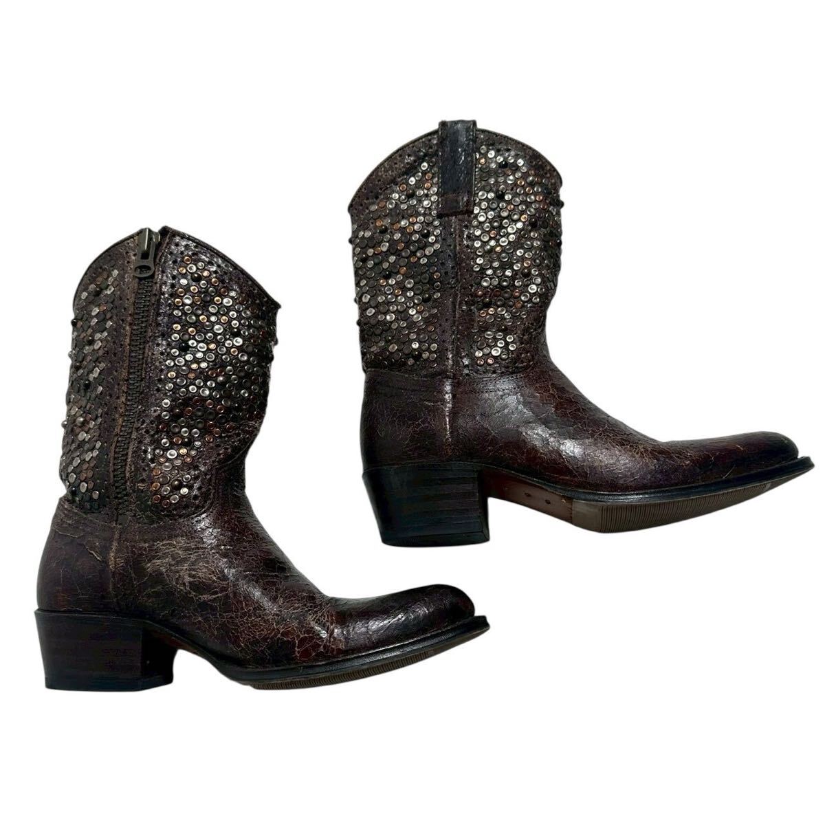 00s rare Japanese Label Y2K studs boots grunge archive Vkei punk 平成 ギャル男 お兄系 グランジ フェアリーグランジ vintage rock_画像2