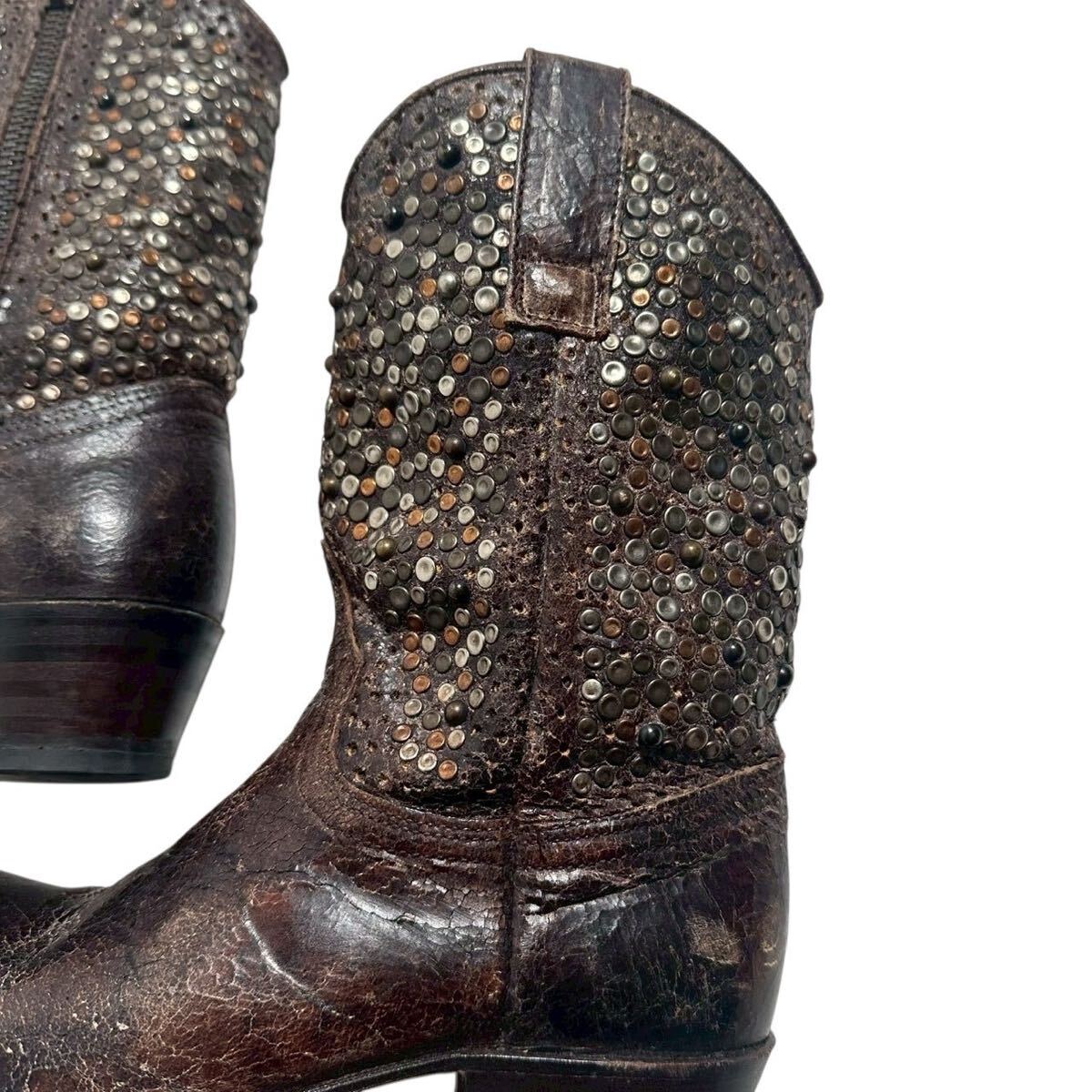 00s rare Japanese Label Y2K studs boots grunge archive Vkei punk 平成 ギャル男 お兄系 グランジ フェアリーグランジ vintage rock_画像4