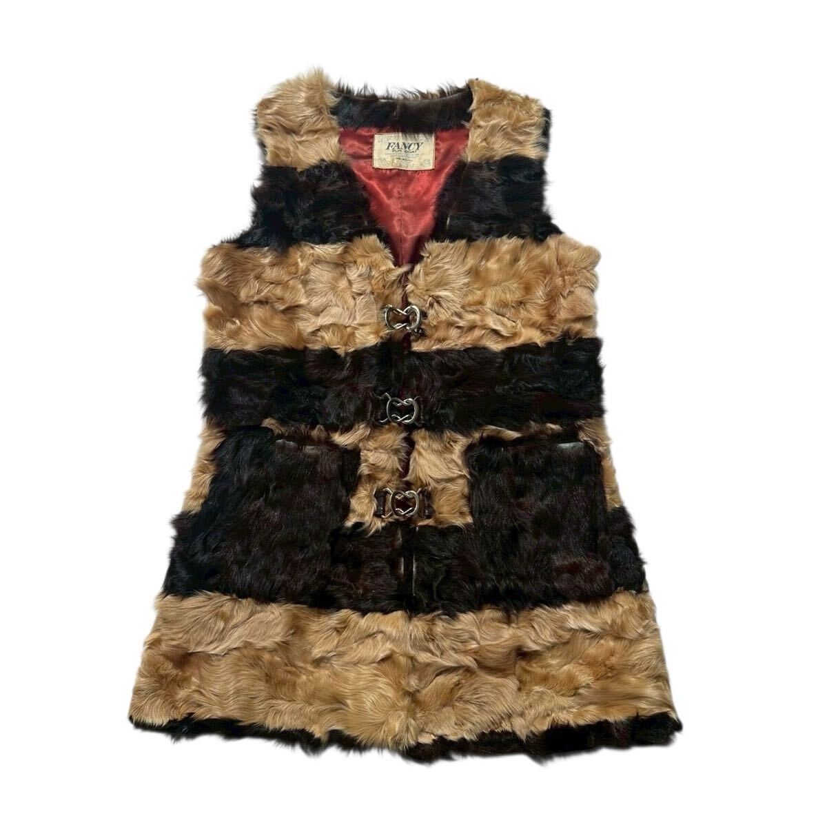 00s rare Japanese Label Y2K grunge fur vest archive Vkei punk 平成 ギャル男 お兄系 グランジ フェアリーグランジ vintage rock_画像1