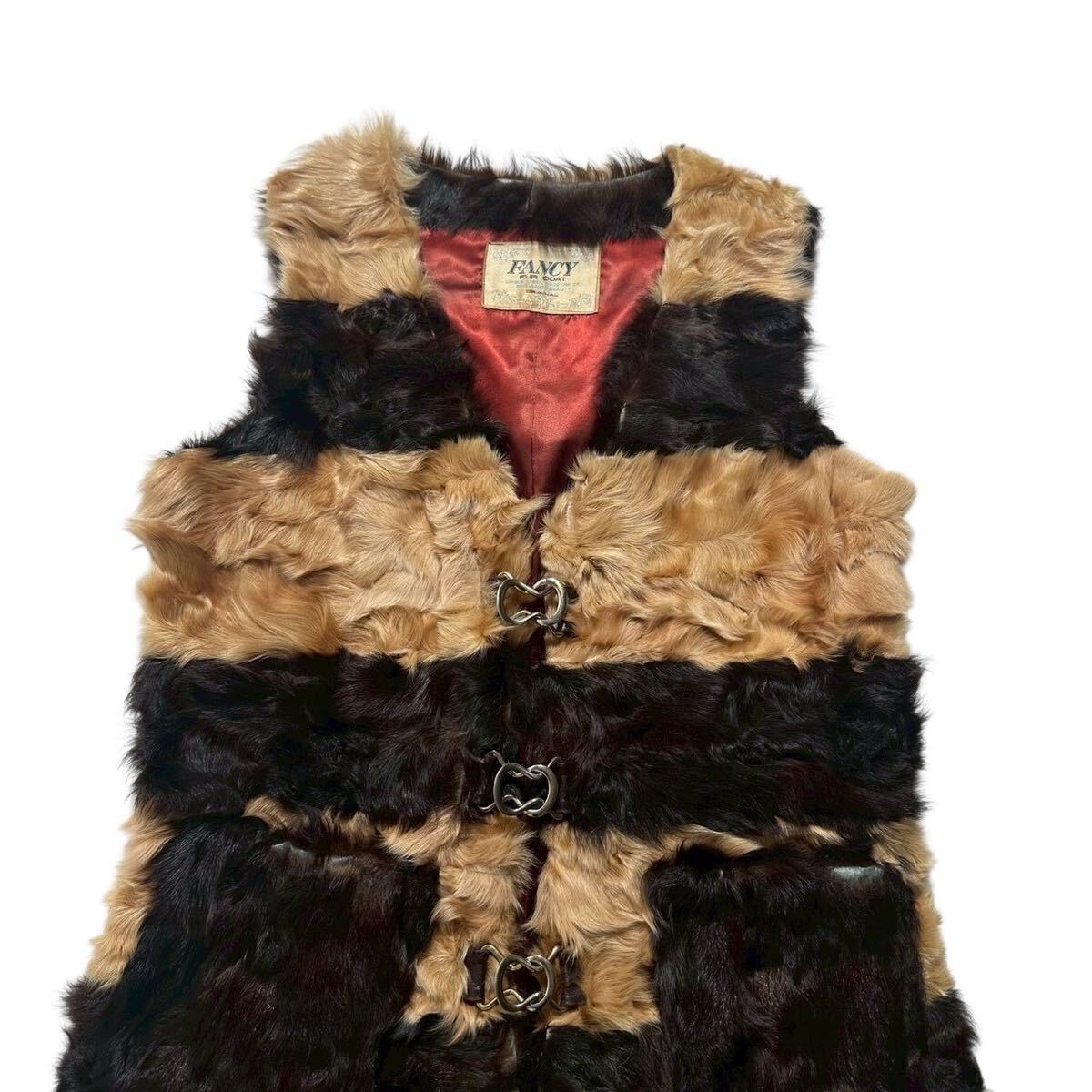 00s rare Japanese Label Y2K grunge fur vest archive Vkei punk 平成 ギャル男 お兄系 グランジ フェアリーグランジ vintage rock_画像3