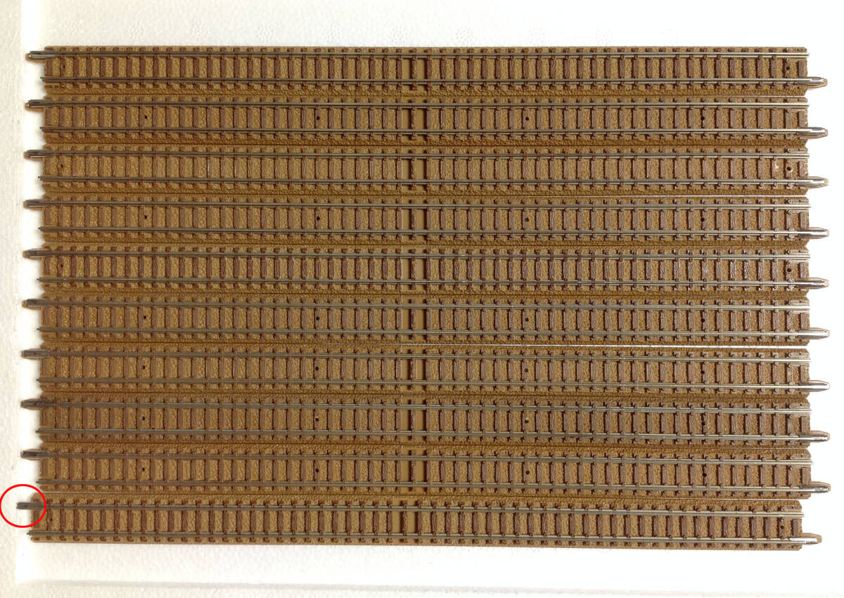 TOMIX 1002 直線線路 S280 茶色 10本セット その6 爪折れ1箇所有り 元箱無し レール清掃走行確認_画像2