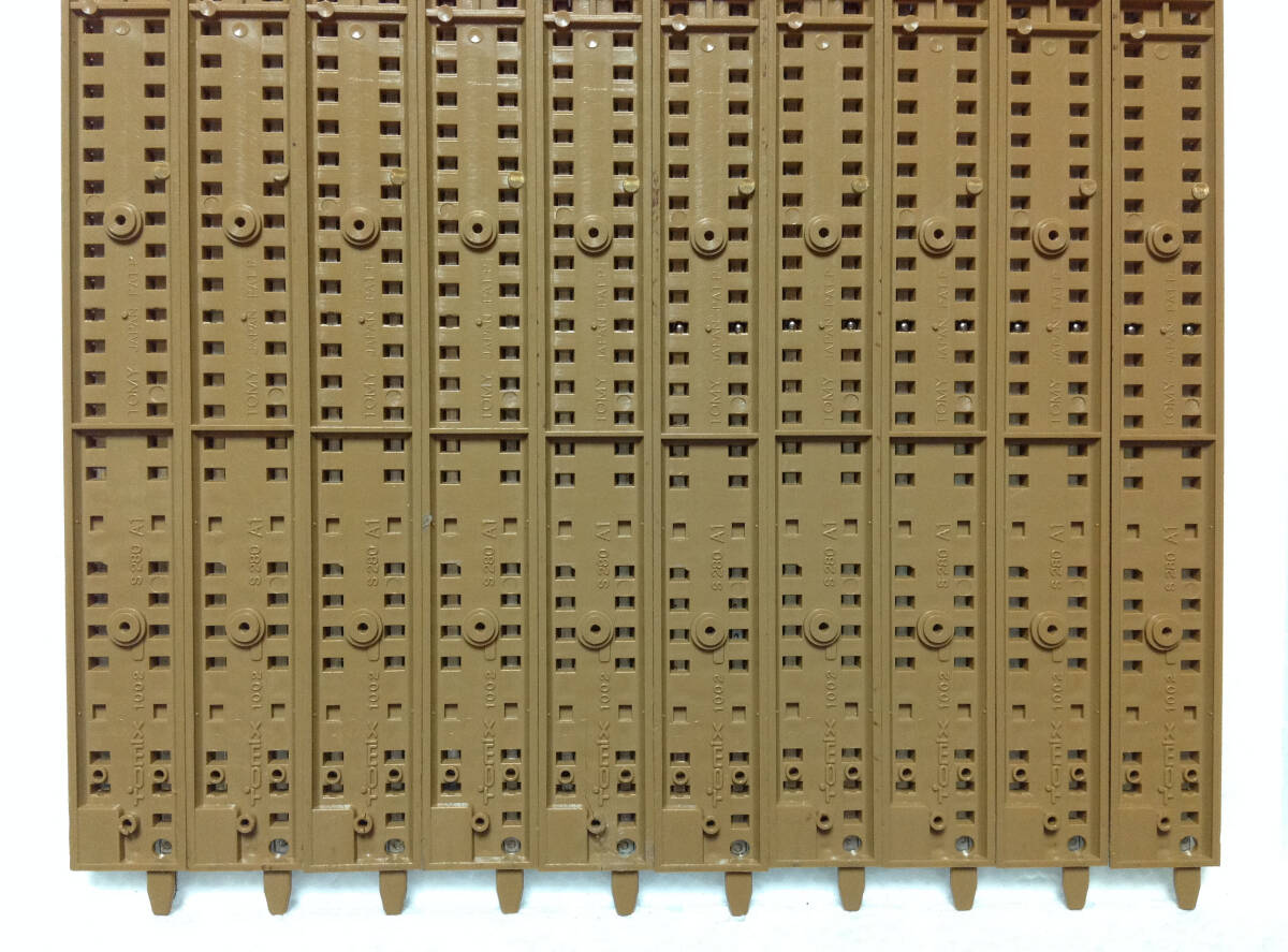 TOMIX 1002 直線線路 S280 茶色 10本セット その7 レール抜け２本有り レール清掃走行確認_画像6