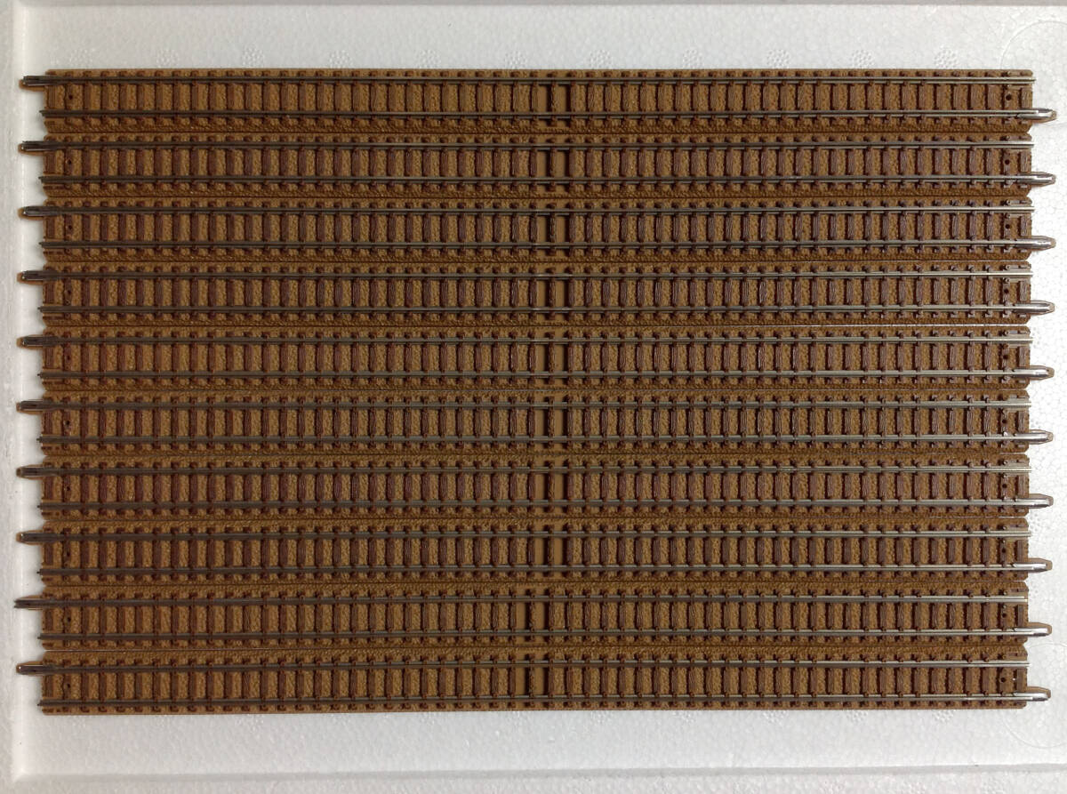 TOMIX 1002 直線線路 S280 茶色 10本セット その7 レール抜け２本有り レール清掃走行確認_画像2