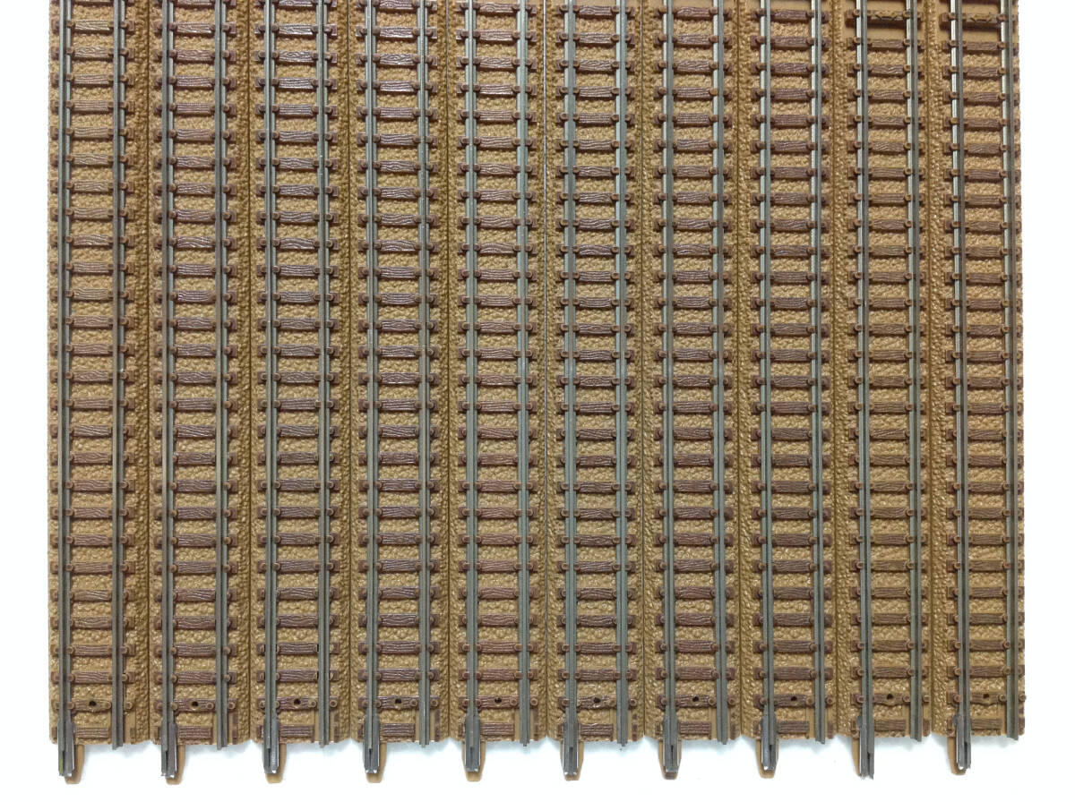 TOMIX 1002 直線線路 S280 茶色 10本セット その7 レール抜け２本有り レール清掃走行確認_画像3