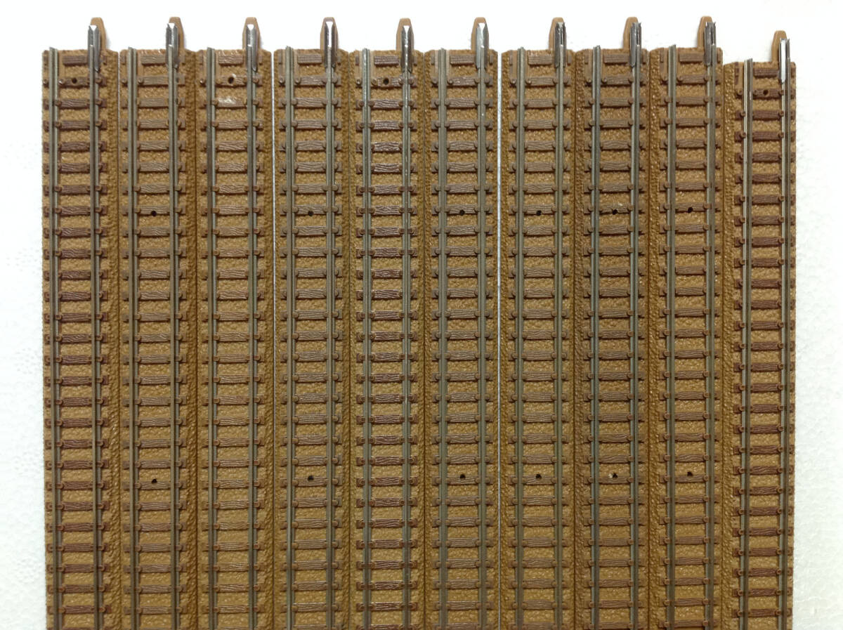 TOMIX 1002 直線線路 S280 茶色 10本セット その6 爪折れ1箇所有り 元箱無し レール清掃走行確認_画像4