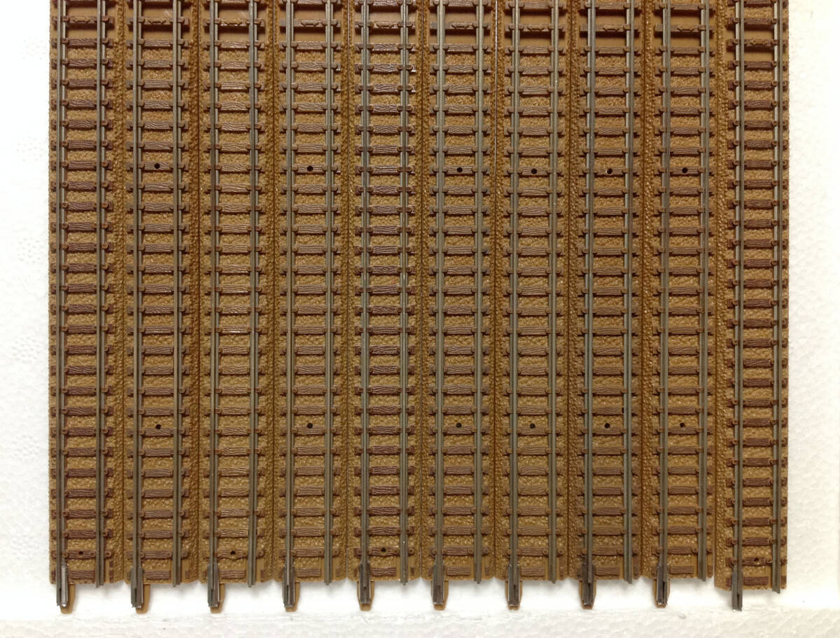 TOMIX 1002 直線線路 S280 茶色 10本セット その6 爪折れ1箇所有り 元箱無し レール清掃走行確認_画像3