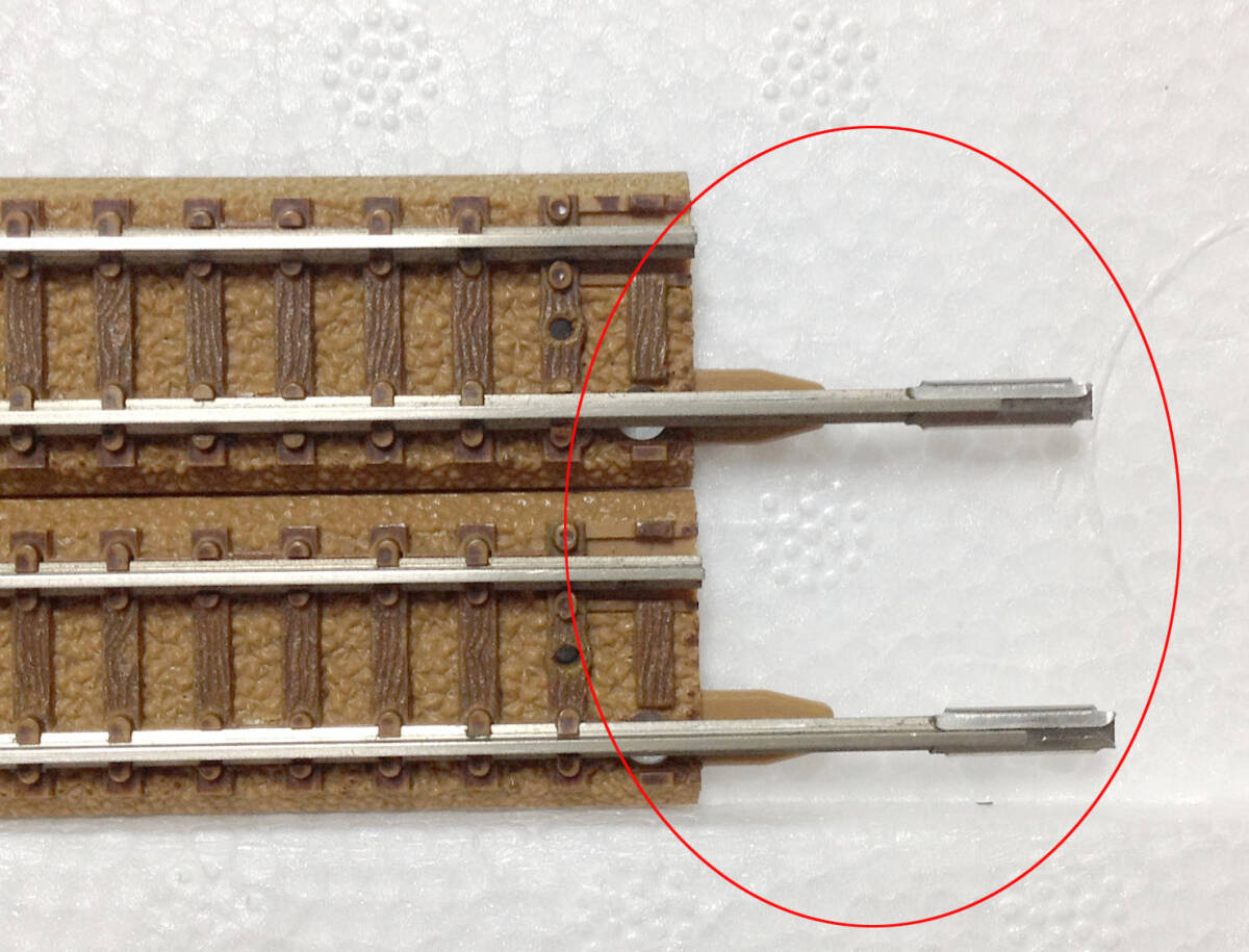 TOMIX 1002 直線線路 S280 茶色 10本セット その7 レール抜け２本有り レール清掃走行確認_画像8