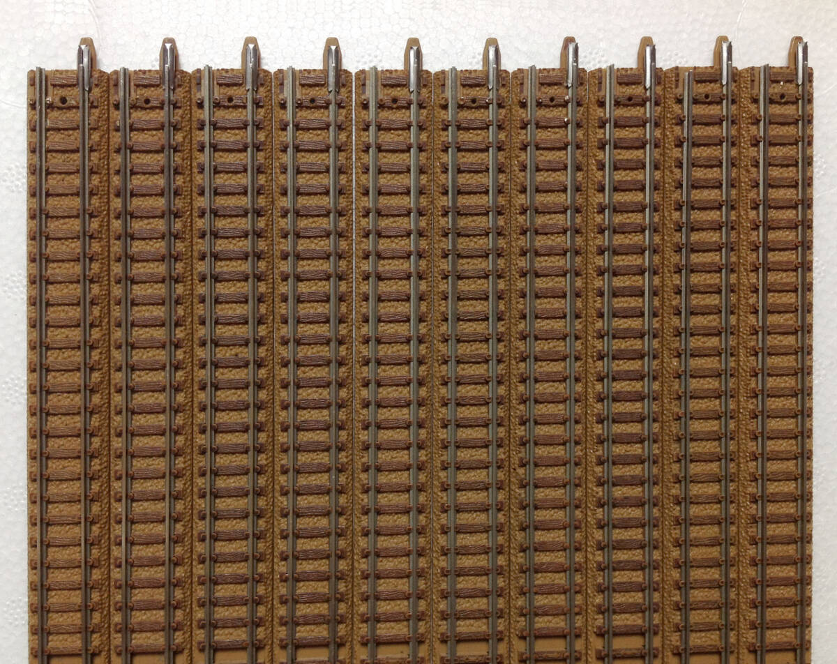 TOMIX 1002 直線線路 S280 茶色 10本セット その7 レール抜け２本有り レール清掃走行確認_画像4