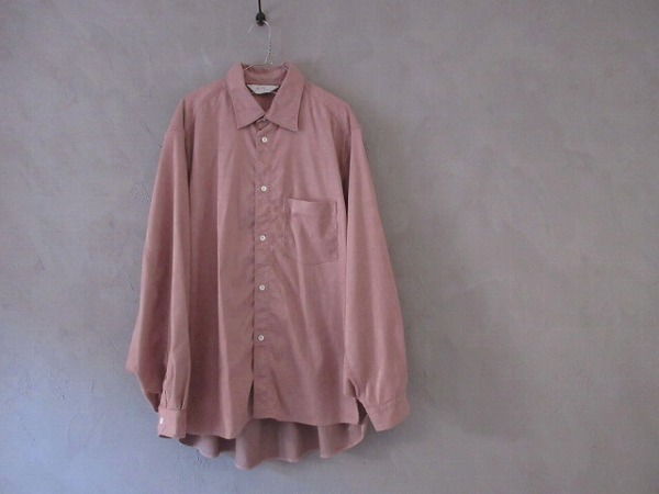 ancellm FAKE SUEDE OVER SIZE LS SHIRT(PINK)_画像5