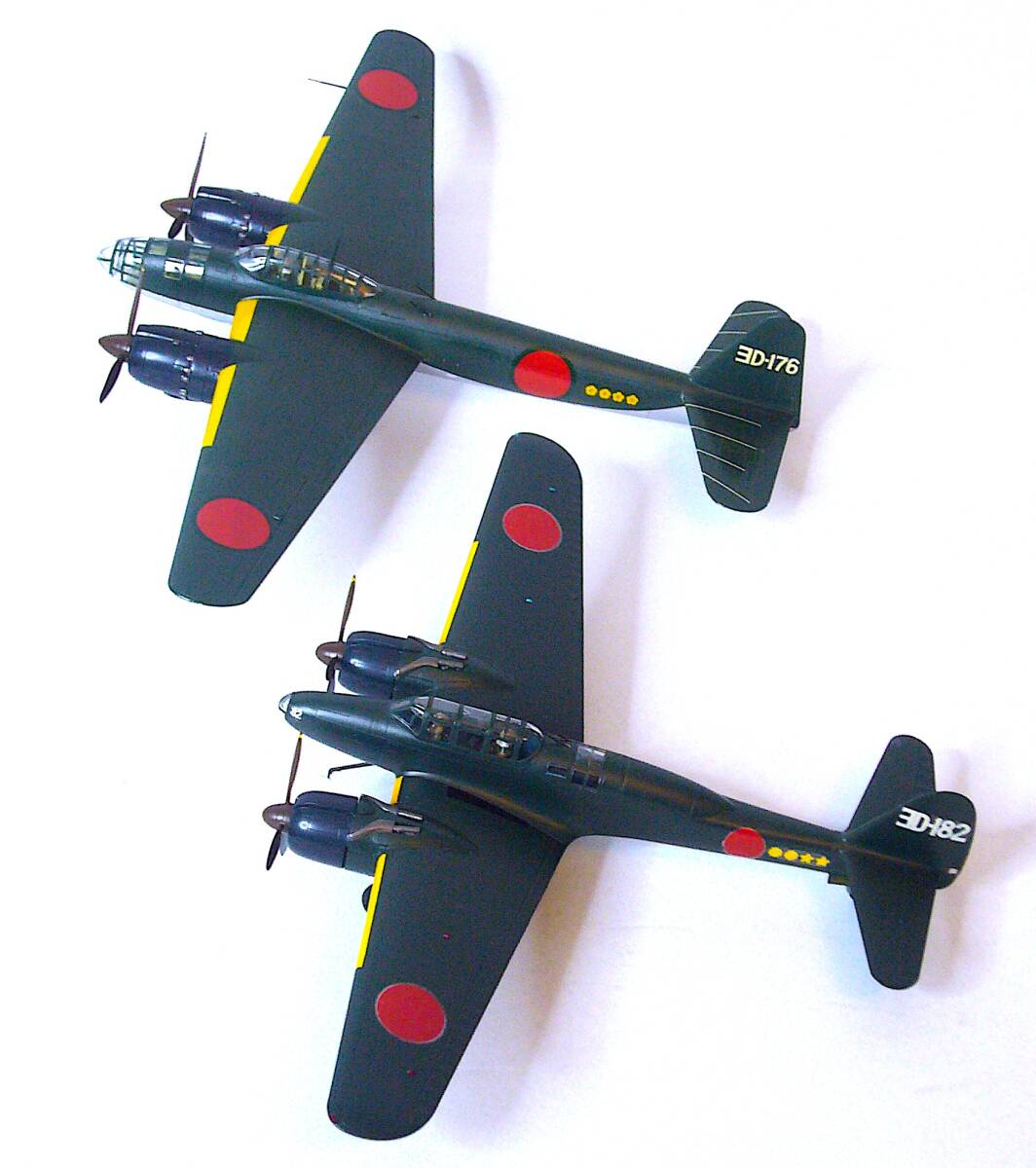 フジミ/ハセガワ 1/72 中島 J1N1-S 月光11型前期型 & 空技廠 P1Y1-S 銀河11型 夜間戦闘機 プラモデル 塗装済み完成品 2個まとめ売り 箱なし_画像1