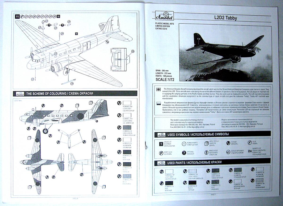 Amodel 1/72 昭和 L2D2 零式輸送機 初期型 プラモデル 未使用 未組立 稀少_画像9
