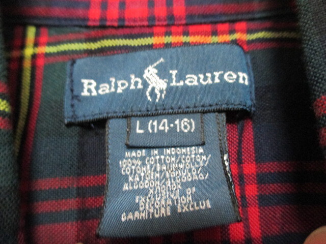 ★RALPH LAUREN　ラルフローレン　長袖シャツ　ボーイズサイズ　L　14－16/160サイズ（154㎝～165㎝）_画像4