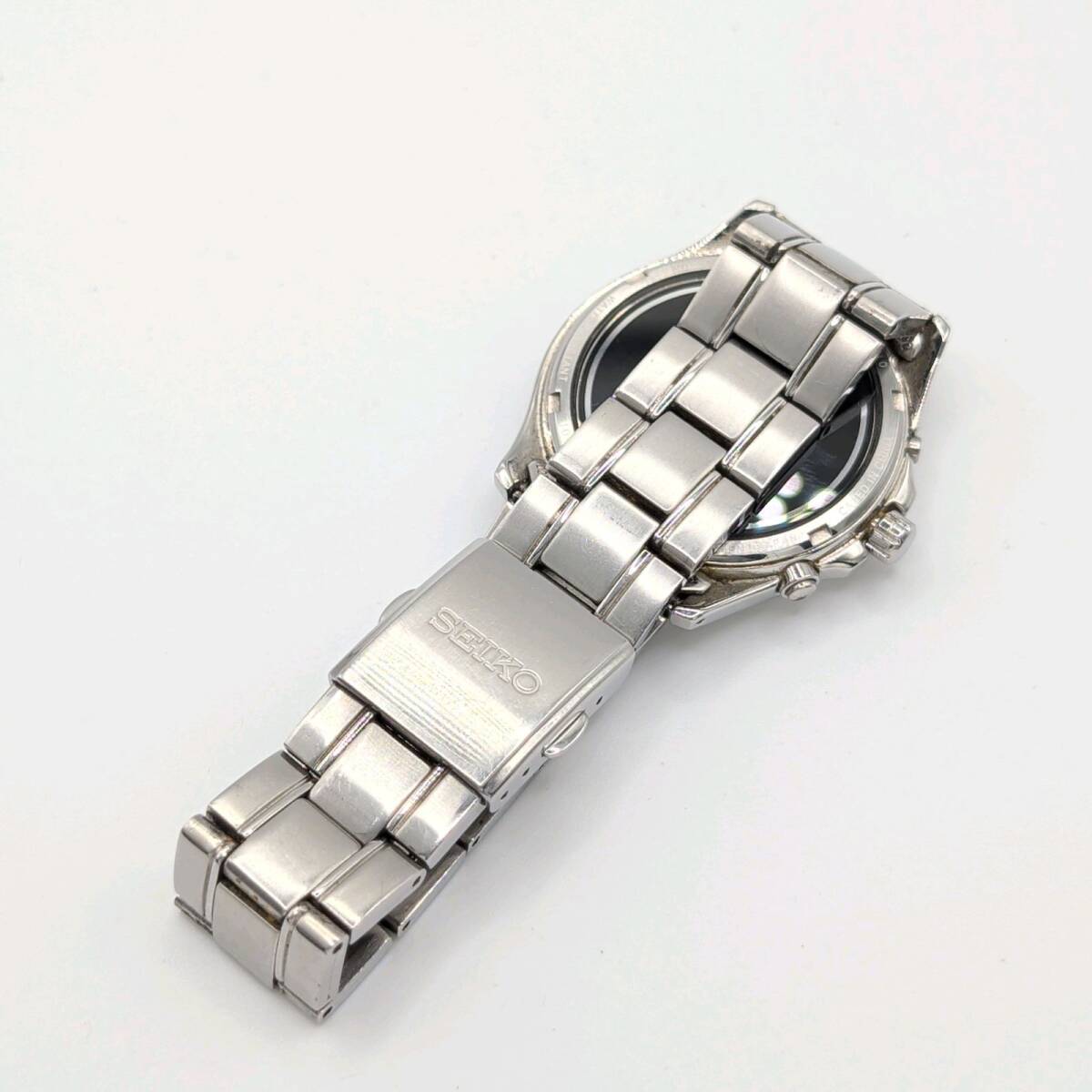 【良品】 SEIKO 7B22-0AY0 Watch Solar Men's セイコー 時計 ソーラー 電波ソーラー 電波時計 メンズ ラウンド シルバー ゴールド 稼働品_画像7