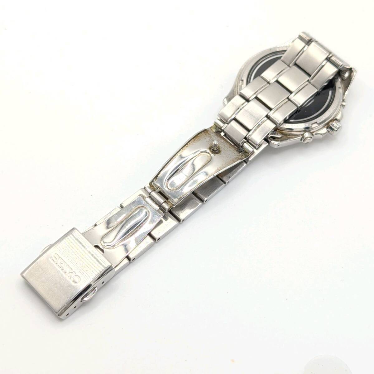 【良品】 SEIKO 7B22-0AY0 Watch Solar Men's セイコー 時計 ソーラー 電波ソーラー 電波時計 メンズ ラウンド シルバー ゴールド 稼働品_画像8