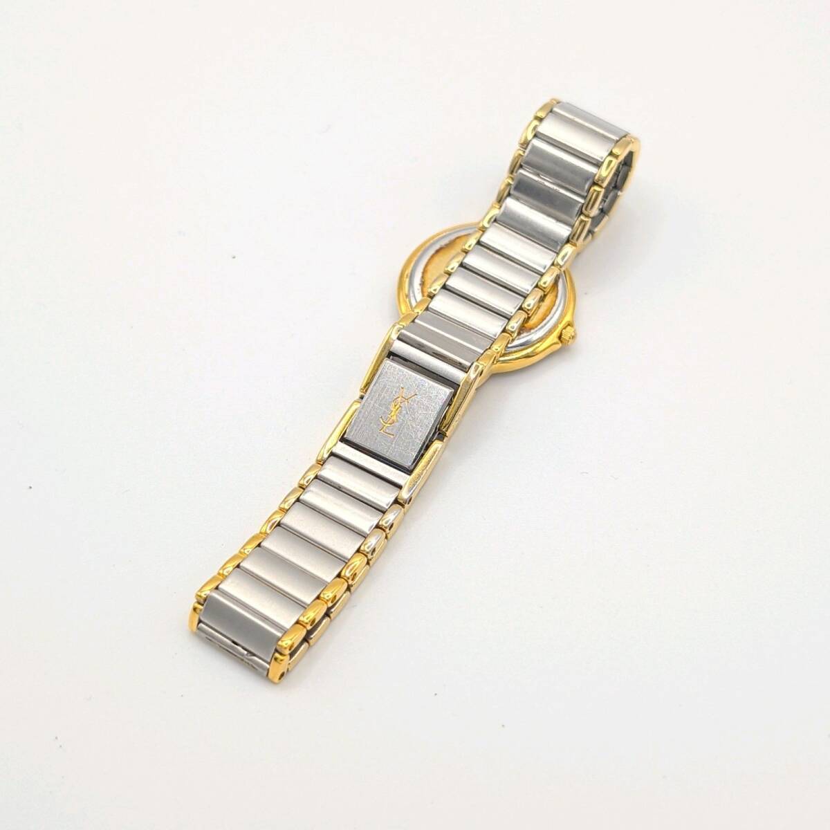 YVES SAINT LAULENT 2200-228481 Y2K 00S イブサンローラン 時計 クオーツ レディース ラウンド シルバー ゴールド ヴィンテージ 不動品_画像8