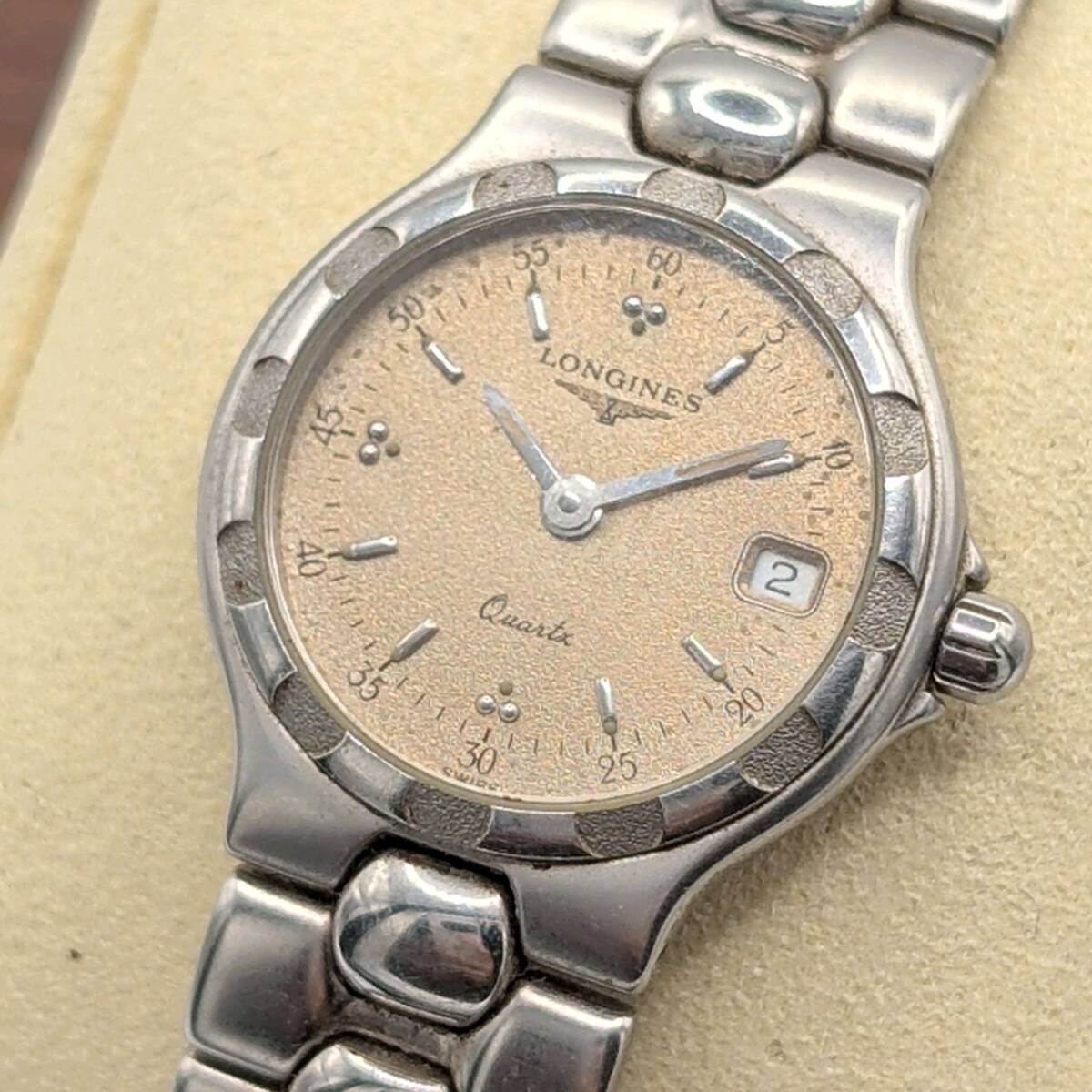 Longines Conquest Watch QZ Y2K Vintage ロンジン コンクエスト 時計 クオーツ レディース ラウンド シルバー デイト ヴィンテージ 不動品_画像1