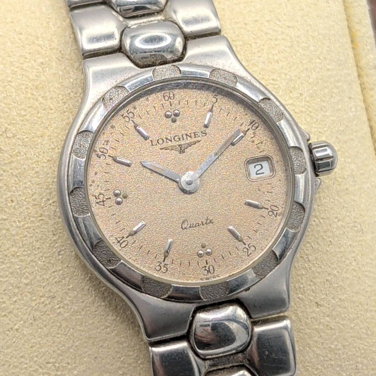 Longines Conquest Watch QZ Y2K Vintage ロンジン コンクエスト 時計 クオーツ レディース ラウンド シルバー デイト ヴィンテージ 不動品_画像2