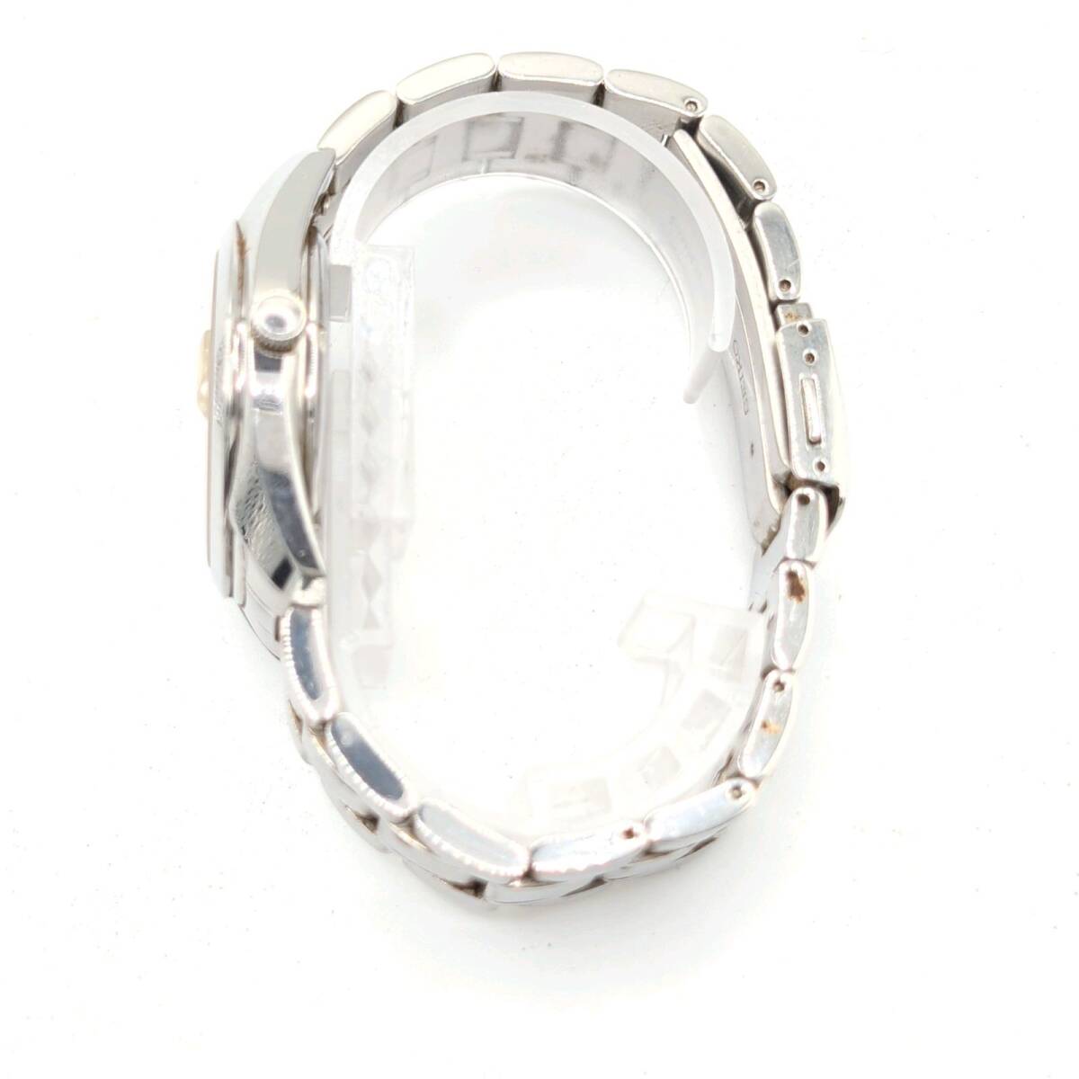 SEIKO PERPETUAL CALENDER 8F33-0040 Working セイコー パーペチュアルカレンダー クオーツ ラウンド シルバー デイデイト 稼働品_画像5