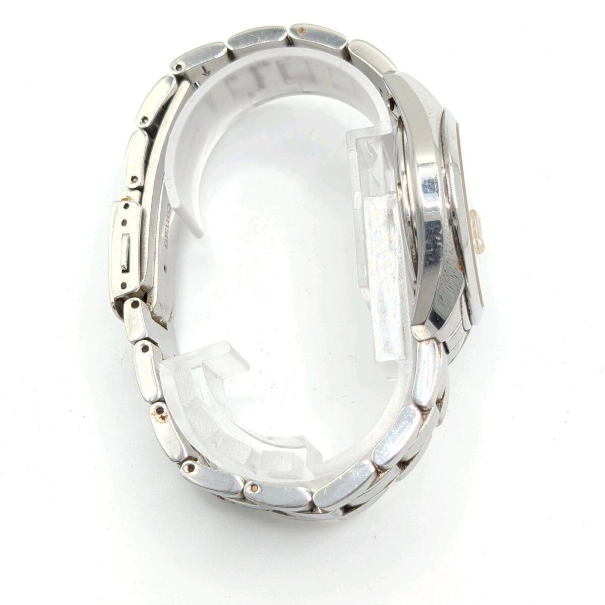 SEIKO PERPETUAL CALENDER 8F33-0040 Working セイコー パーペチュアルカレンダー クオーツ ラウンド シルバー デイデイト 稼働品_画像6