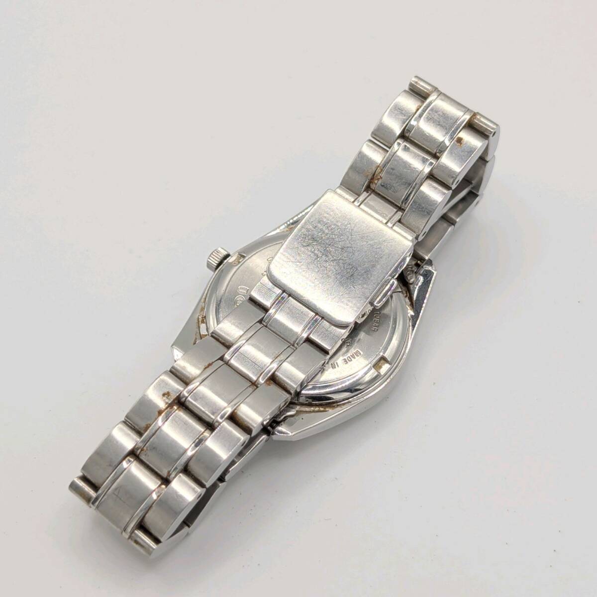 SEIKO PERPETUAL CALENDER 8F33-0040 Working セイコー パーペチュアルカレンダー クオーツ ラウンド シルバー デイデイト 稼働品_画像7