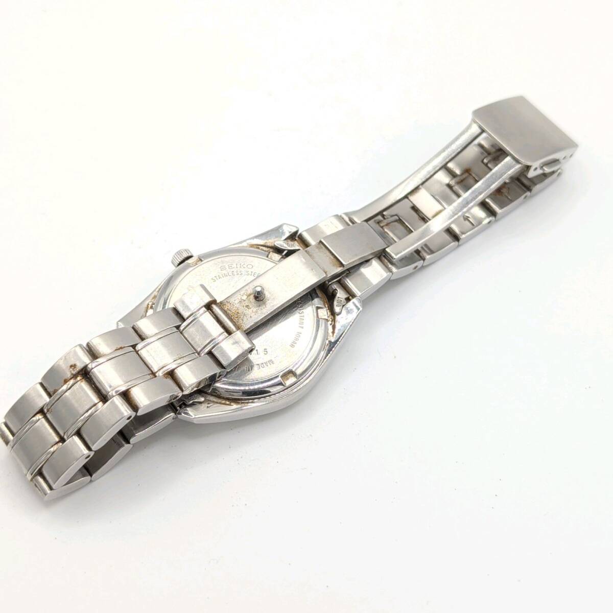 SEIKO PERPETUAL CALENDER 8F33-0040 Working セイコー パーペチュアルカレンダー クオーツ ラウンド シルバー デイデイト 稼働品_画像8