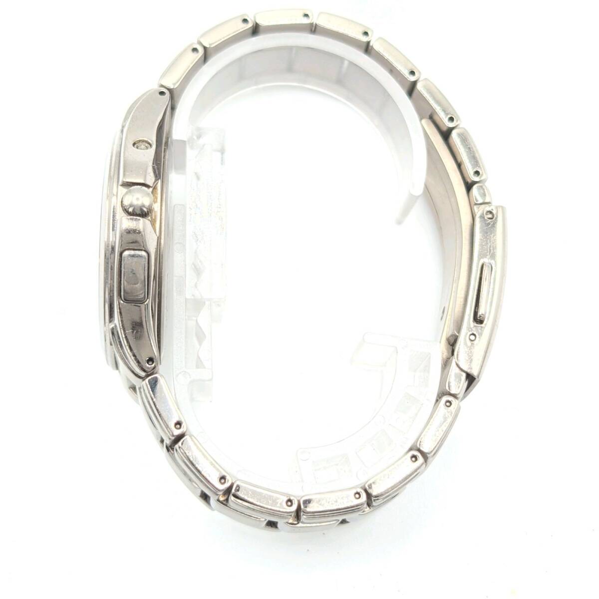 CITIZEN ATTESA H110-T011331 Watch Solar Date シチズン 時計 ソーラー 電波ソーラー メンズ ラウンド シルバー 黒文字盤 デイト 稼働品_画像5