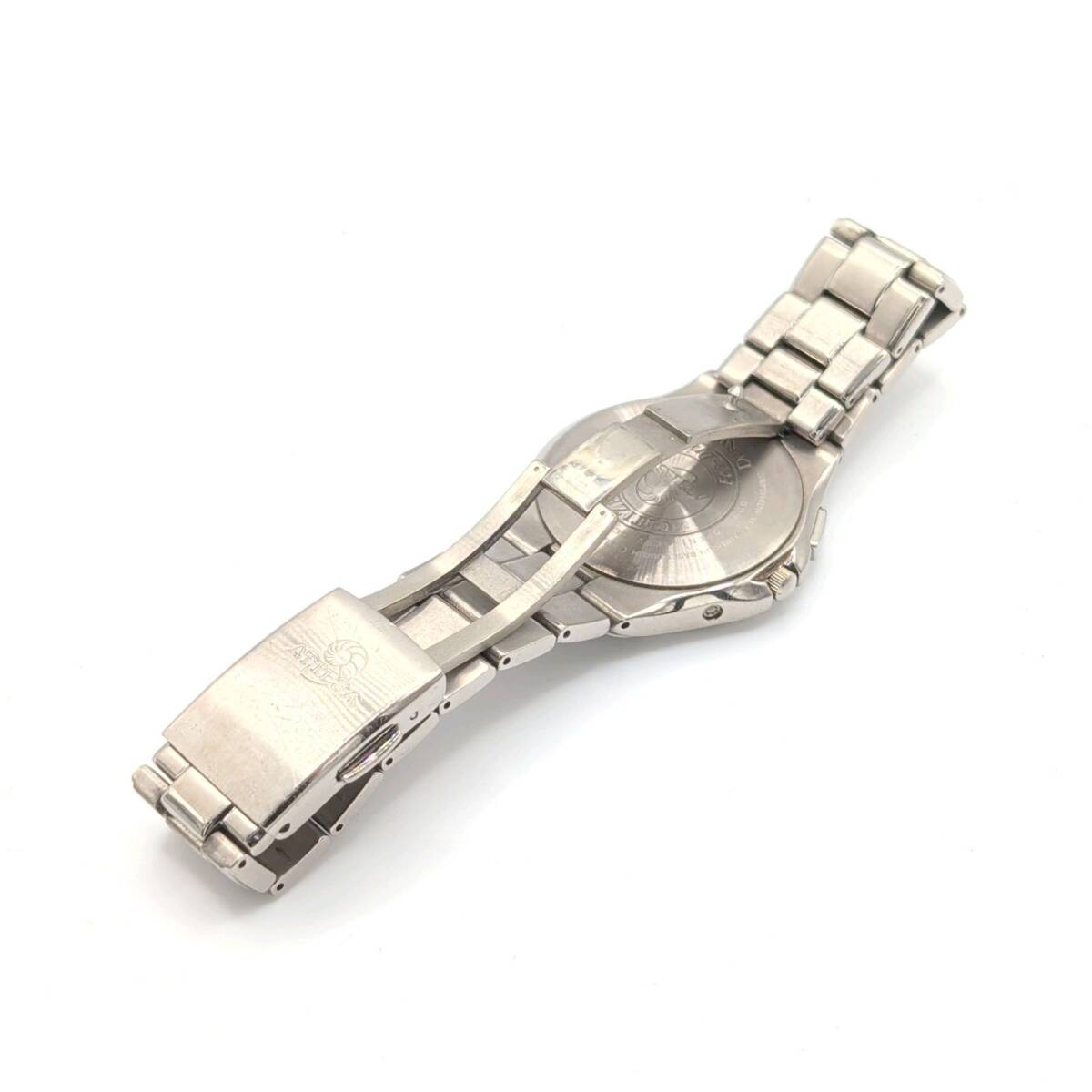 CITIZEN ATTESA H110-T011331 Watch Solar Date シチズン 時計 ソーラー 電波ソーラー メンズ ラウンド シルバー 黒文字盤 デイト 稼働品_画像8