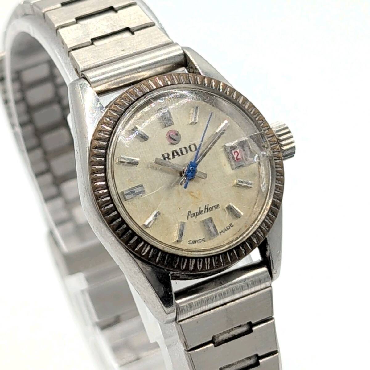 RADO Purple Horse Watch Men's Hand-Winding Y2K 00S ラドー パープルホース メンズ 時計 手巻き ラウンド シルバー ヴィンテージ 不動品_画像2