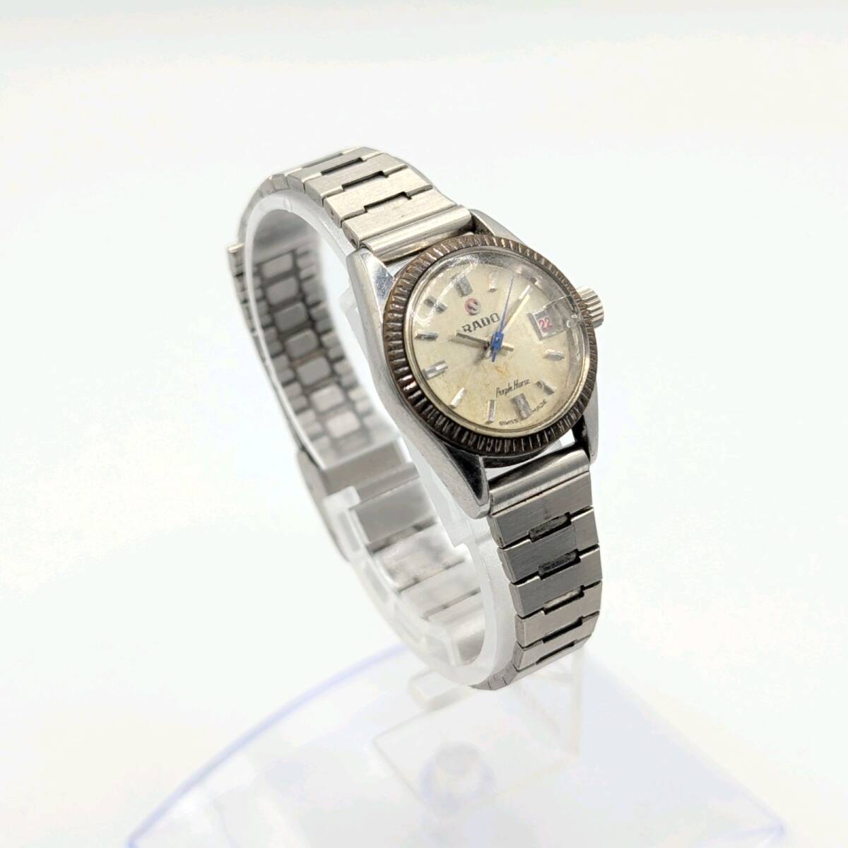 RADO Purple Horse Watch Men's Hand-Winding Y2K 00S ラドー パープルホース メンズ 時計 手巻き ラウンド シルバー ヴィンテージ 不動品_画像4