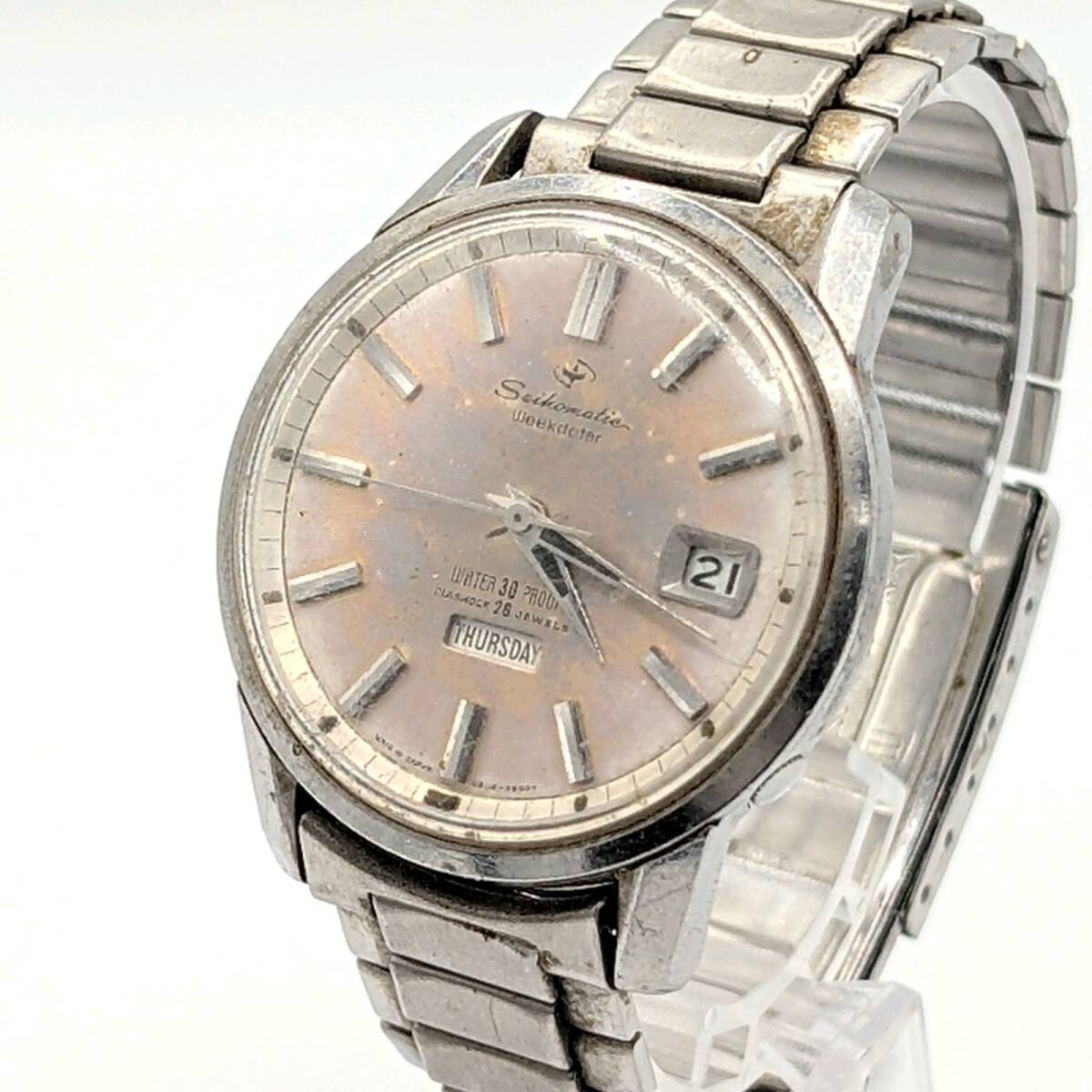 SEIKO Weekdater Watch Y2K 00S Vintage Working セイコー ウィークデータ メンズ 時計 自動巻き ラウンド シルバー ヴィンテージ 稼働品_画像1