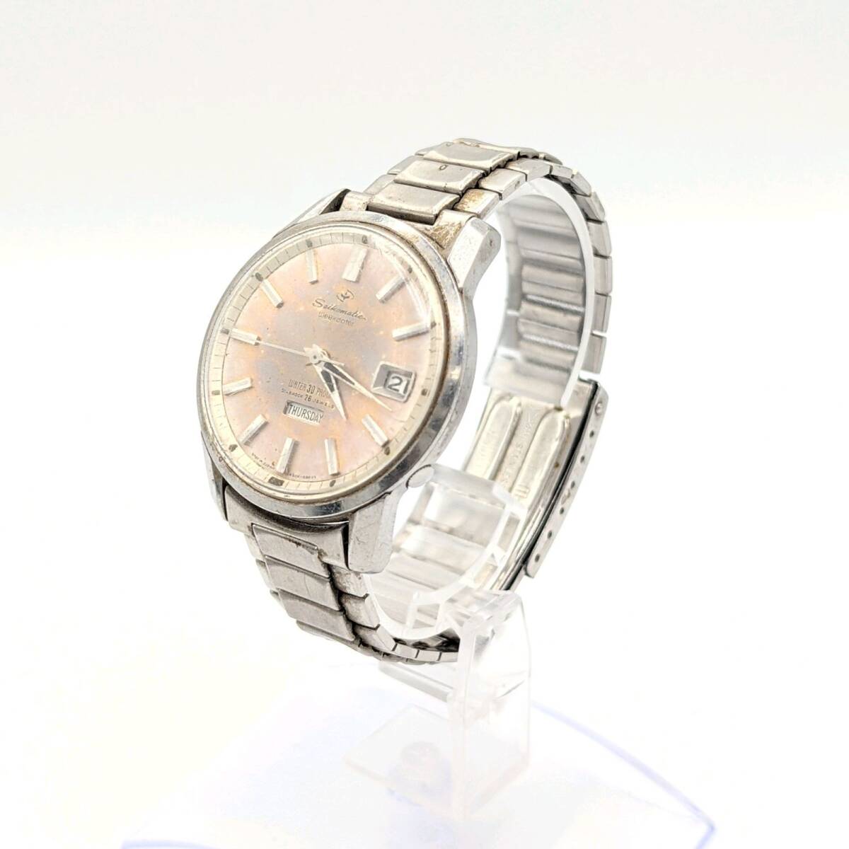 SEIKO Weekdater Watch Y2K 00S Vintage Working セイコー ウィークデータ メンズ 時計 自動巻き ラウンド シルバー ヴィンテージ 稼働品_画像3