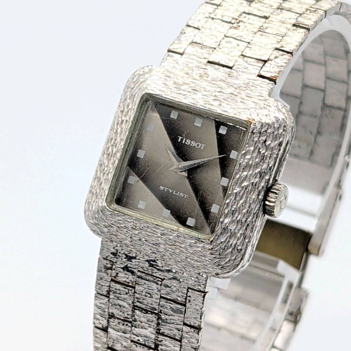 TISSOT Watch Ladies QZ Silver Y2K 00S Vintage Not Working ティソ レディース 時計 クオーツ スクエア シルバー ヴィンテージ 不動品_画像1