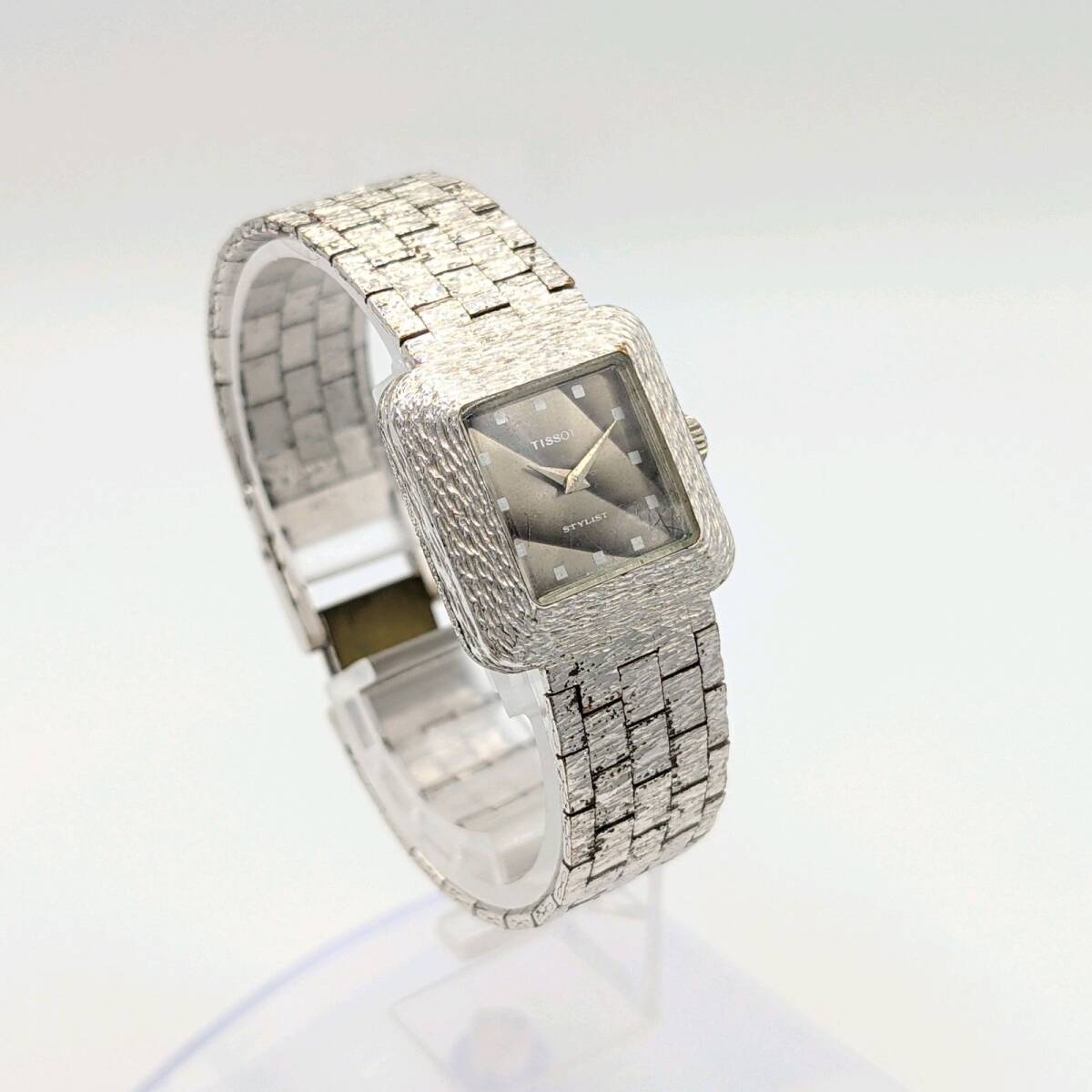 TISSOT Watch Ladies QZ Silver Y2K 00S Vintage Not Working ティソ レディース 時計 クオーツ スクエア シルバー ヴィンテージ 不動品_画像4