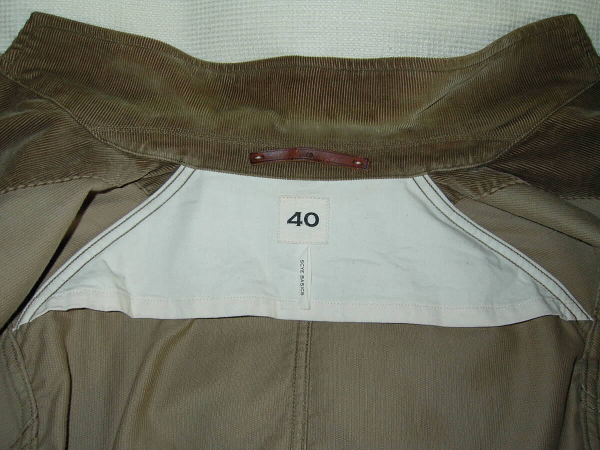 日本製 SCYE BASICS/サイベーシックス コーデュロイ ジャケット 40 カーバーオールなどワークテイストのテーラードタイプ_画像5