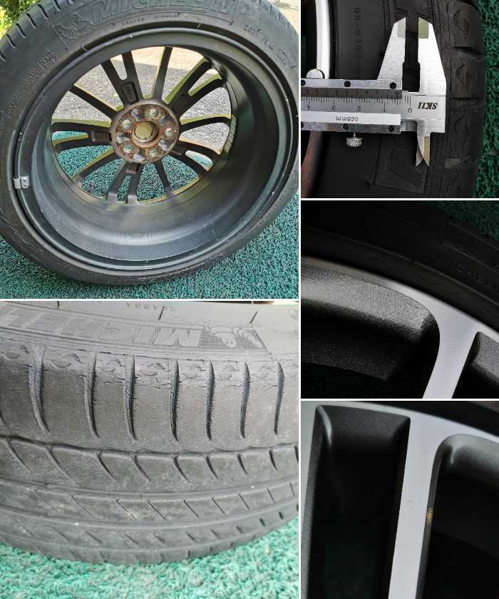4本セット◆トヨタ(スバル) 86 17インチ アルミ ホイール 17×7J +48 5H PCD 100 ●タイヤ MICHELIN PRIMACY HP 215/45R17 87W 2014年◆_画像3
