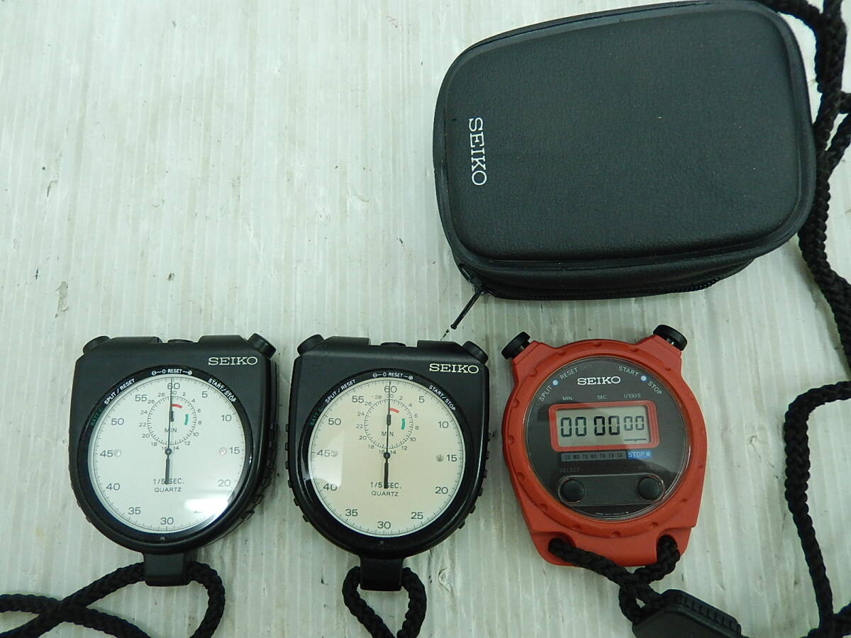 DK711■セイコー■ストップウォッチ■3点 まとめて■アナログ2点:8A20-0010 デジタル1点:S024-6000■(60_画像1