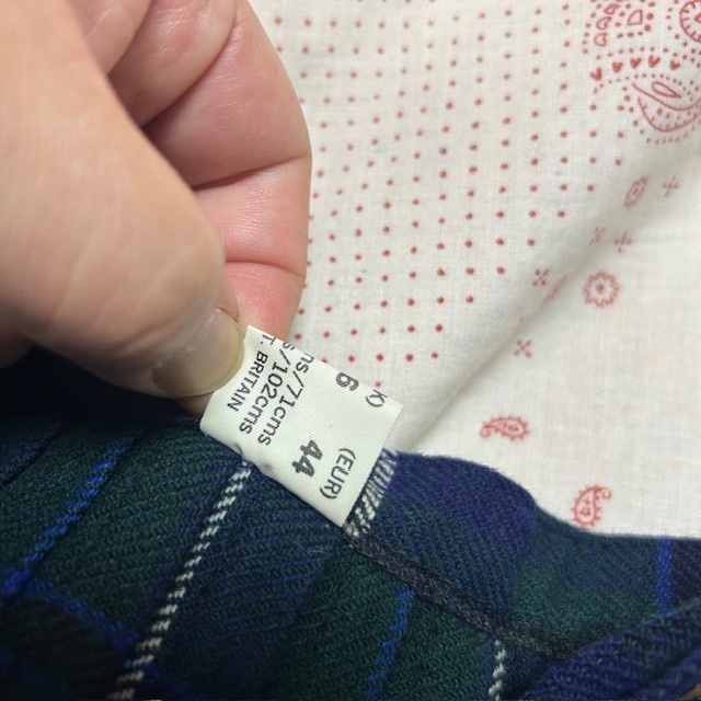 ユーロ古着 80s~90s 英国製 タータンチェック プリーツウールキルトスカート UK16 44 ヴィンテージ 巻き ラップ 濃緑 イギリス製●406_画像8