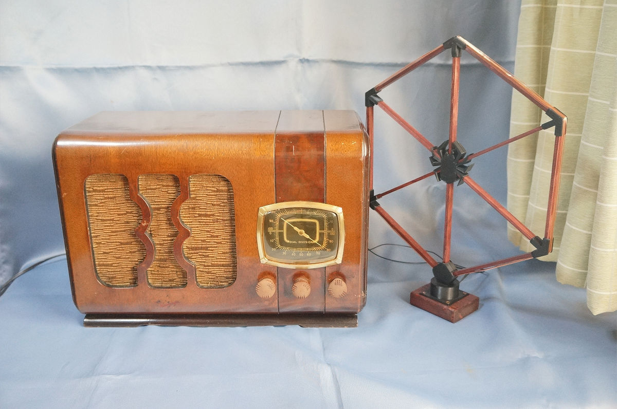  старый средний 4 вакуумная трубка радио (g крышка воспроизведение осмотр волна тип 0V2* восстановление завершено передвижной товар, но б/у товар )