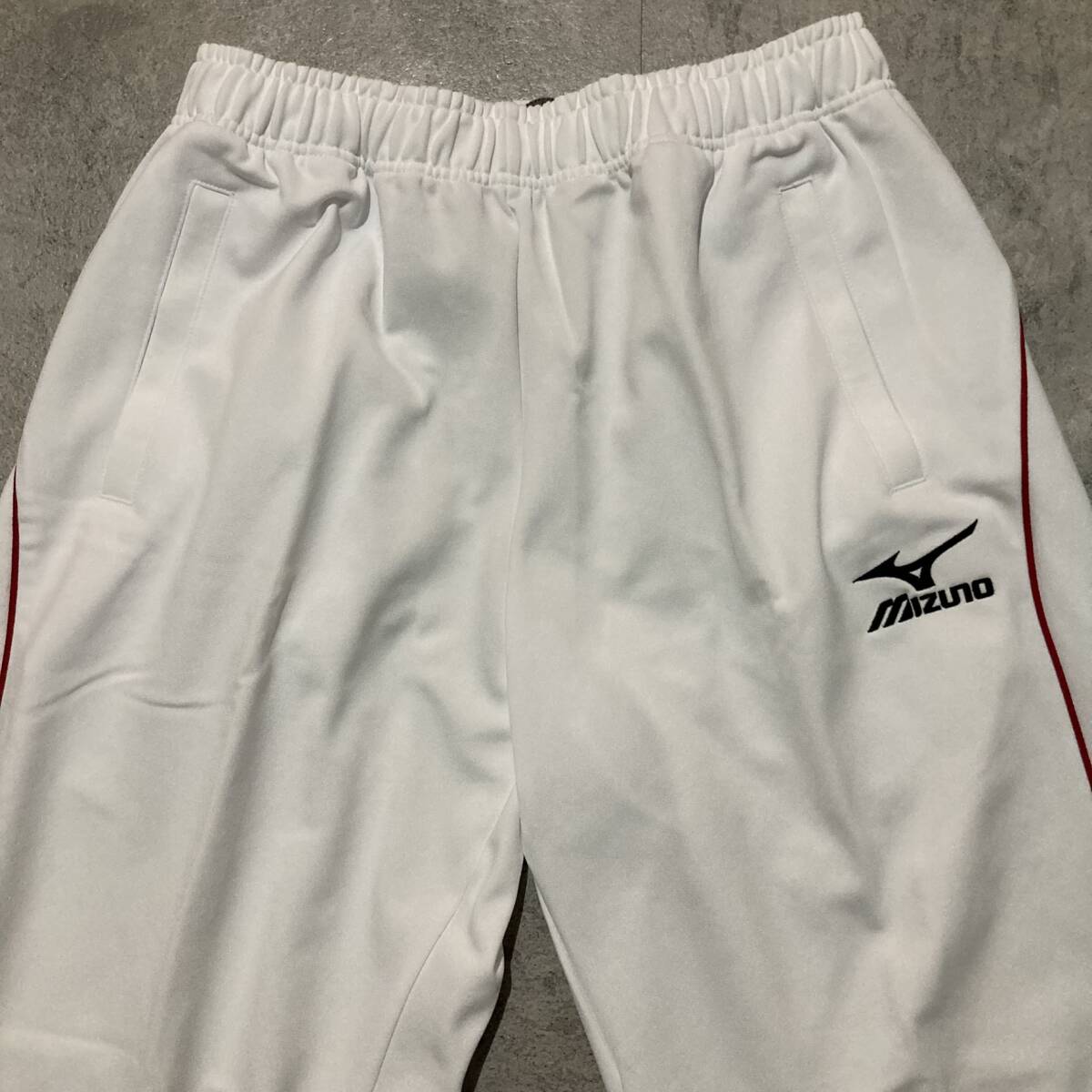 【MIZUNO】ミズノ 裏トリコット 日本製 トレーニングパンツ トラックパンツ Lサイズ ホワイト トレーニングウェア ジャージパンツ_画像3