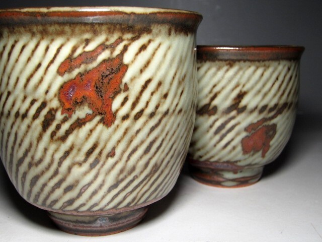 島岡達三 象嵌夫婦湯呑 「益子焼の中興の祖」　　　　　　　m38_画像6