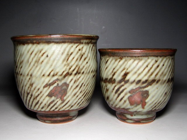 島岡達三 象嵌夫婦湯呑 「益子焼の中興の祖」　　　　　　　m38_画像2